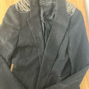Zara Basic Black Textured Jacket